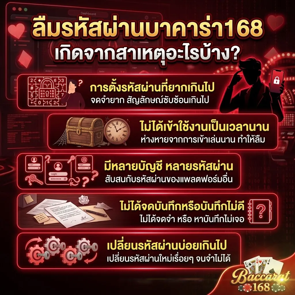 ลืมรหัสผ่าน เว็บบาคาร่า168